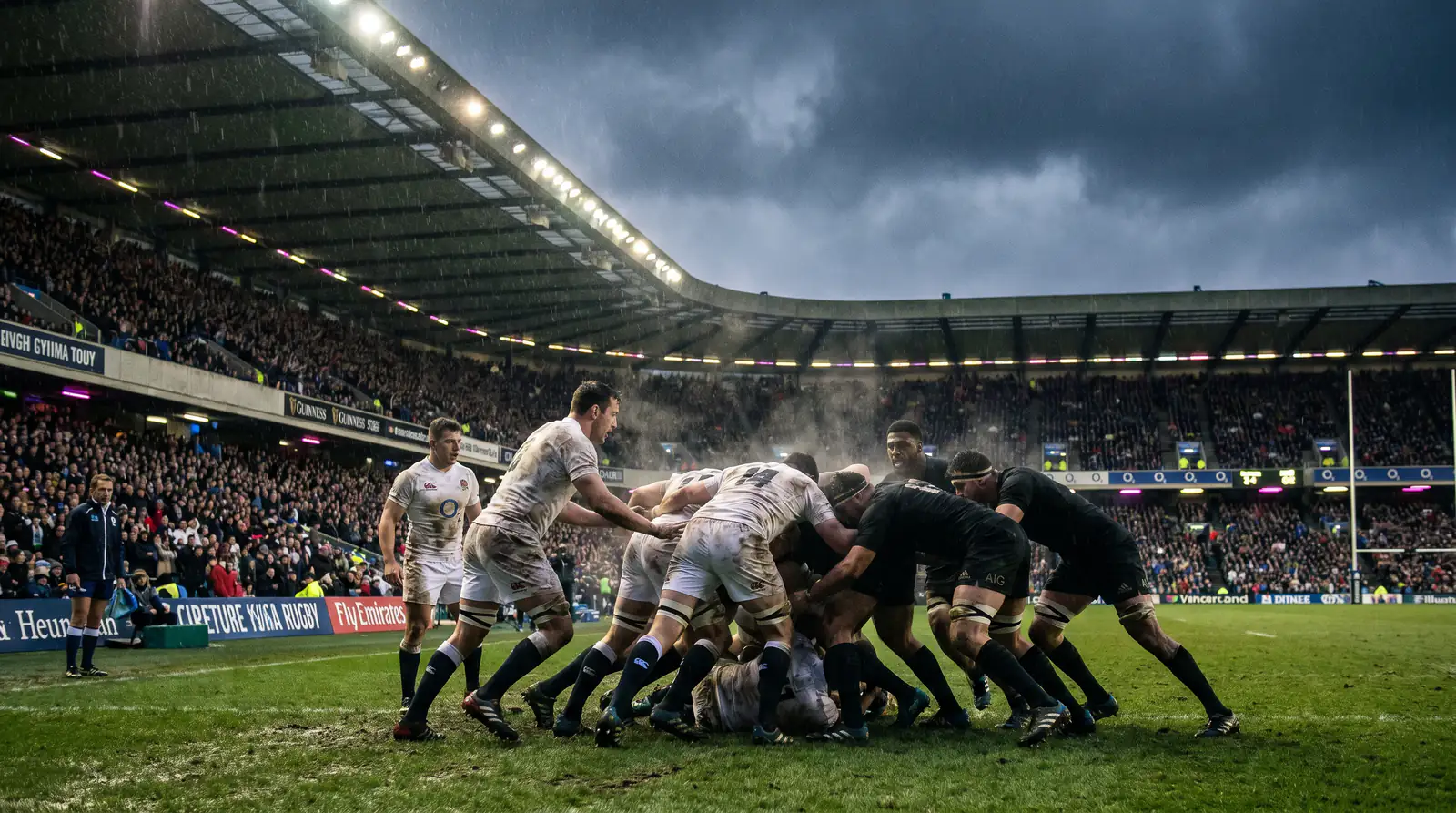England rugby team competing in autumn international test match as World Cup preparation