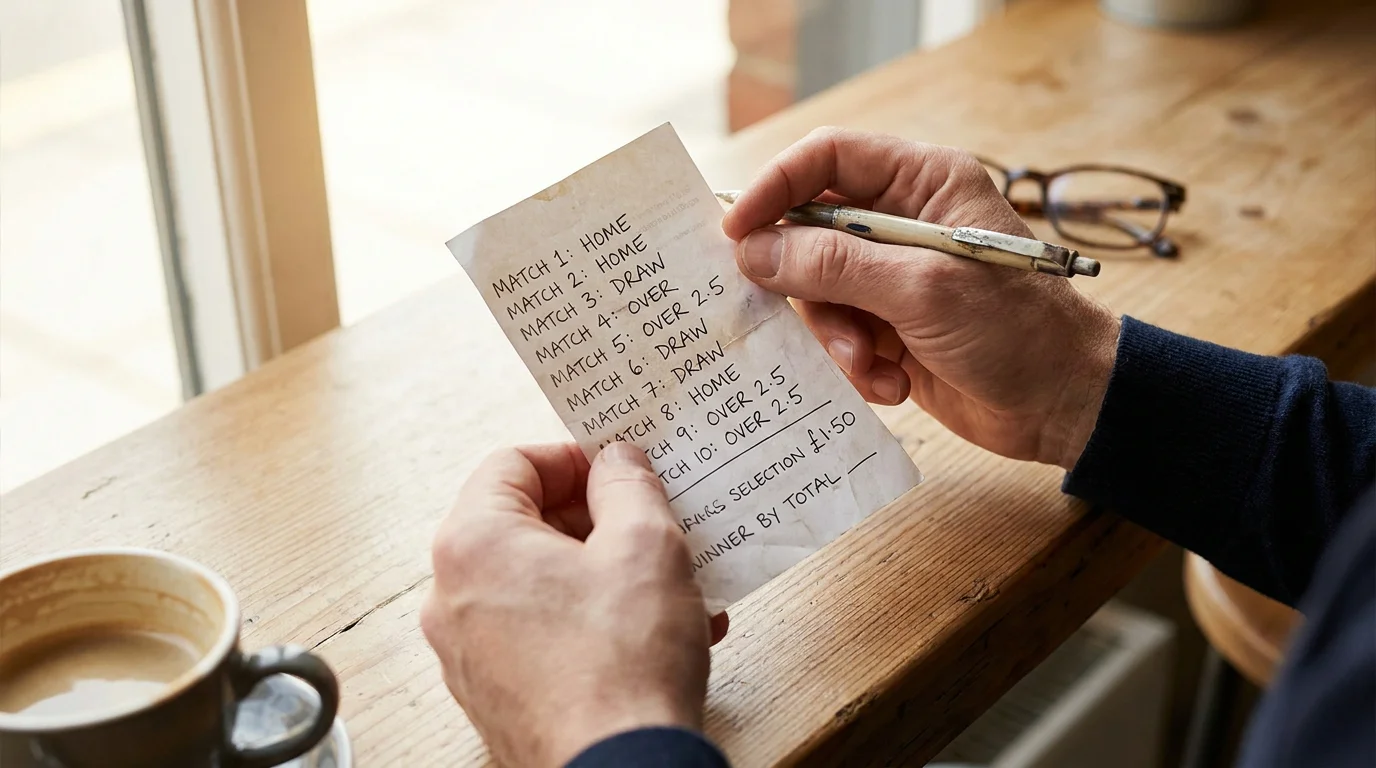 Person placing multiple pool winner selections on betting slip for Rugby World Cup tournament