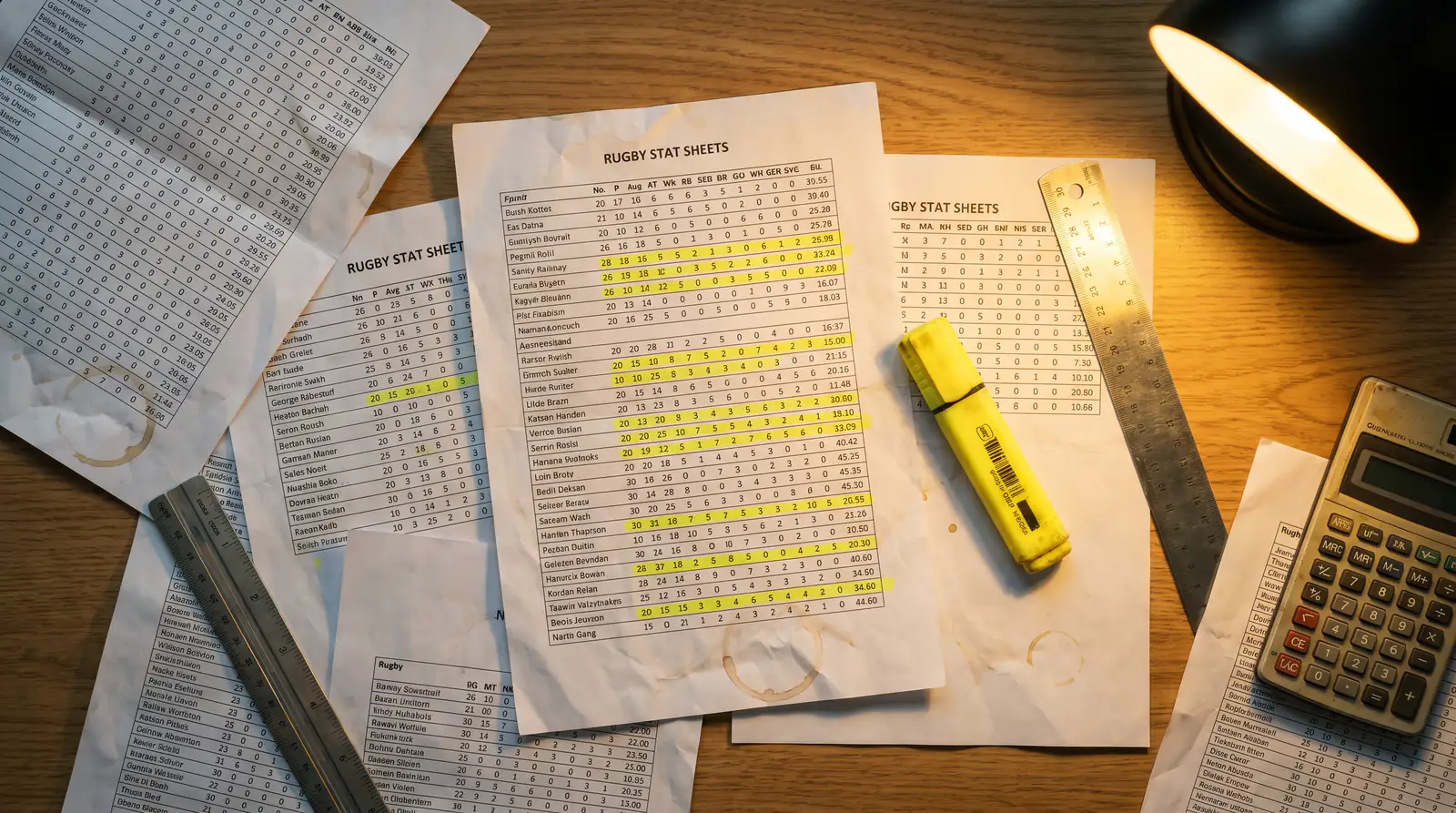 Rugby player tackle statistics and performance data used for prop bet analysis