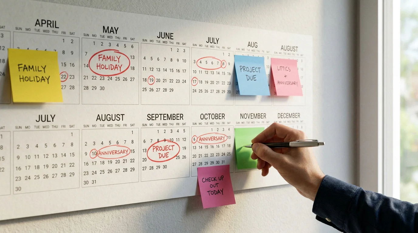 Bettor marking key Rugby World Cup 2027 dates and squad announcement milestones in a planner