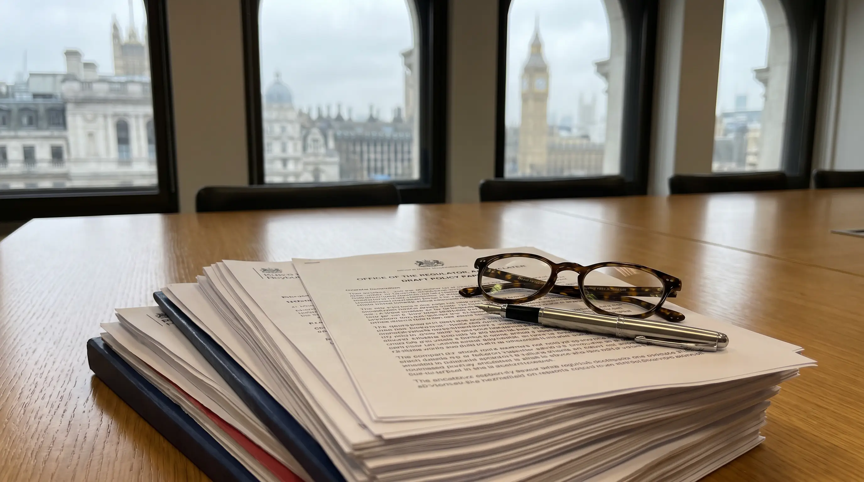 Official documents and laptop showing UK gambling regulation updates