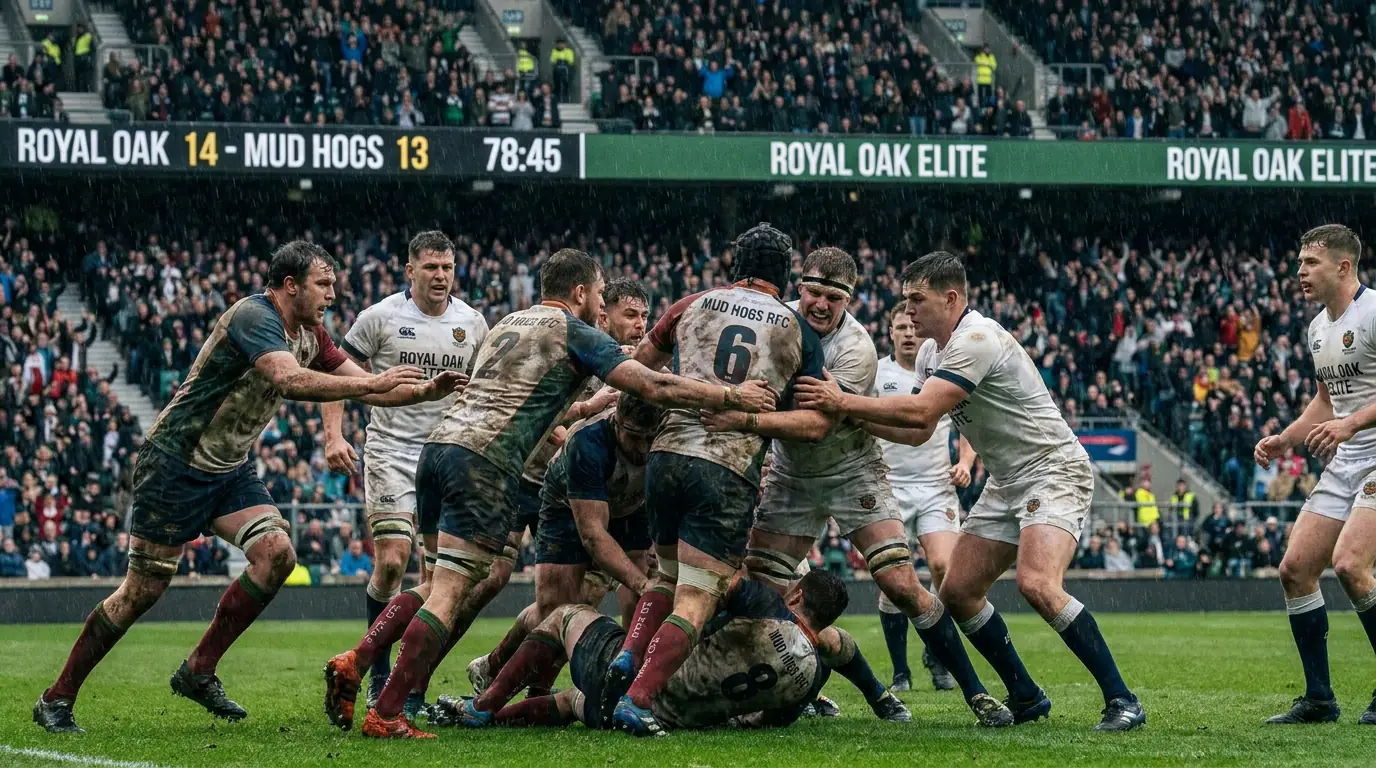 Lower-ranked rugby team competing closely against Tier 1 side keeping score within handicap spread